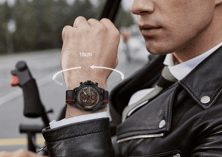 Men's Sports Waterproof Watch With Chronometers And Leather Belt Multifunction Wristwatch Unique Design Perfect Gift