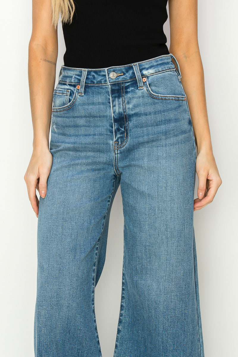 Noa High Rise Crop Palazzo Jeans