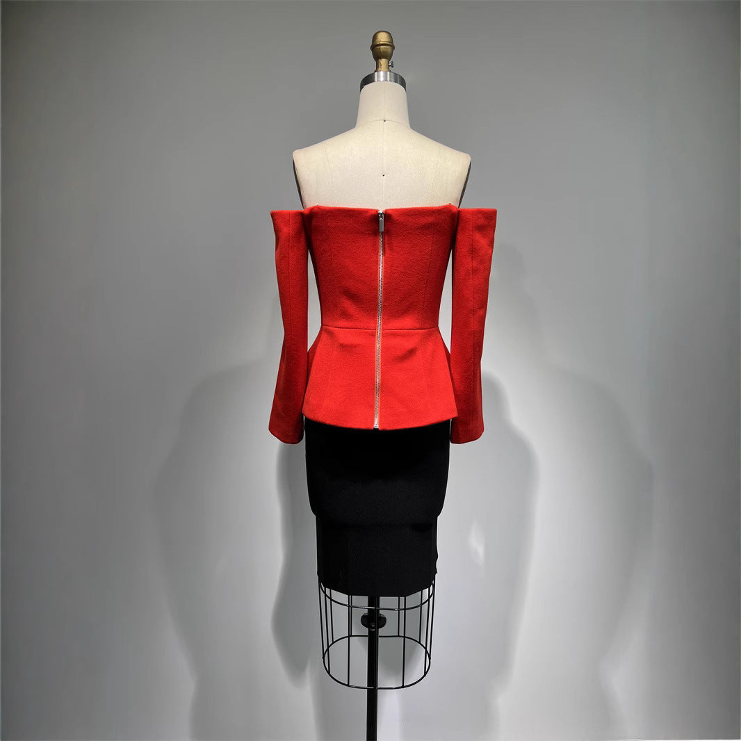 Loose Top Casual Tight Skirt 2 Pieces Suit See size chart under “more details”
