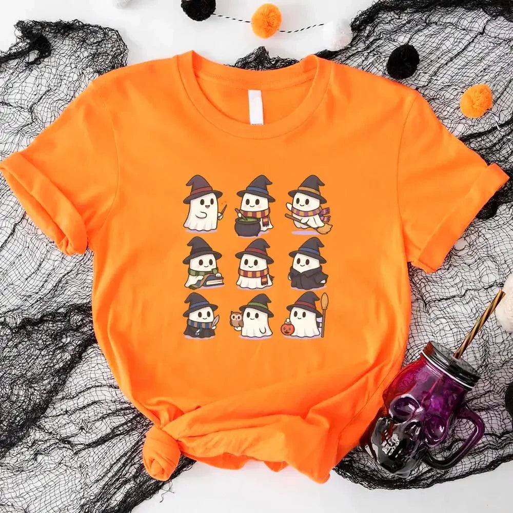 Cute Witch Ghosts Halloween Shirt โ Kawaii Spooky Tee