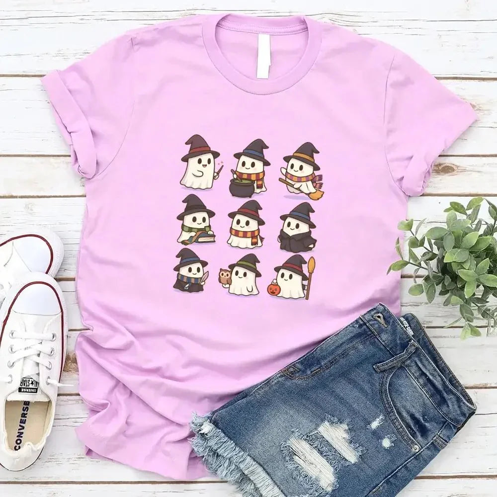 Cute Witch Ghosts Halloween Shirt โ Kawaii Spooky Tee