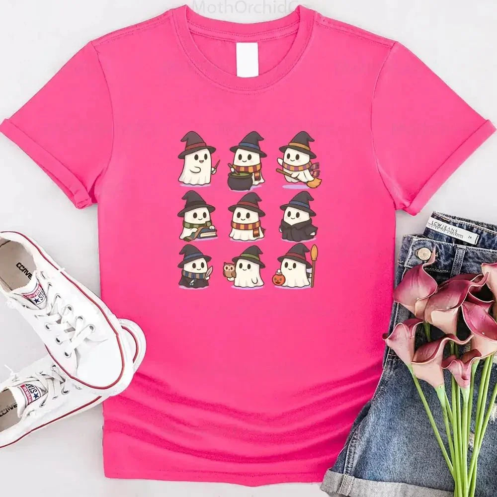 Cute Witch Ghosts Halloween Shirt โ Kawaii Spooky Tee