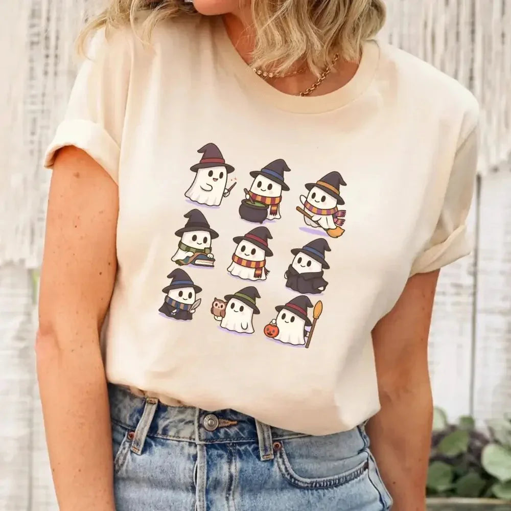 Cute Witch Ghosts Halloween Shirt โ Kawaii Spooky Tee