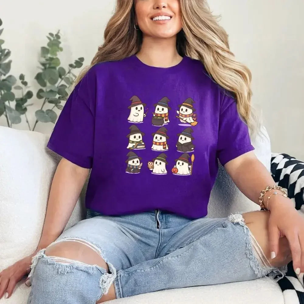 Cute Witch Ghosts Halloween Shirt โ Kawaii Spooky Tee