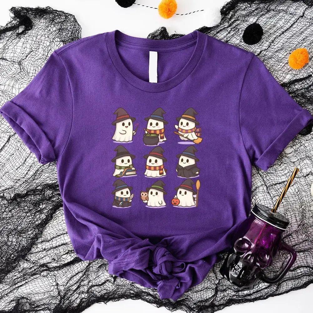 Cute Witch Ghosts Halloween Shirt โ Kawaii Spooky Tee