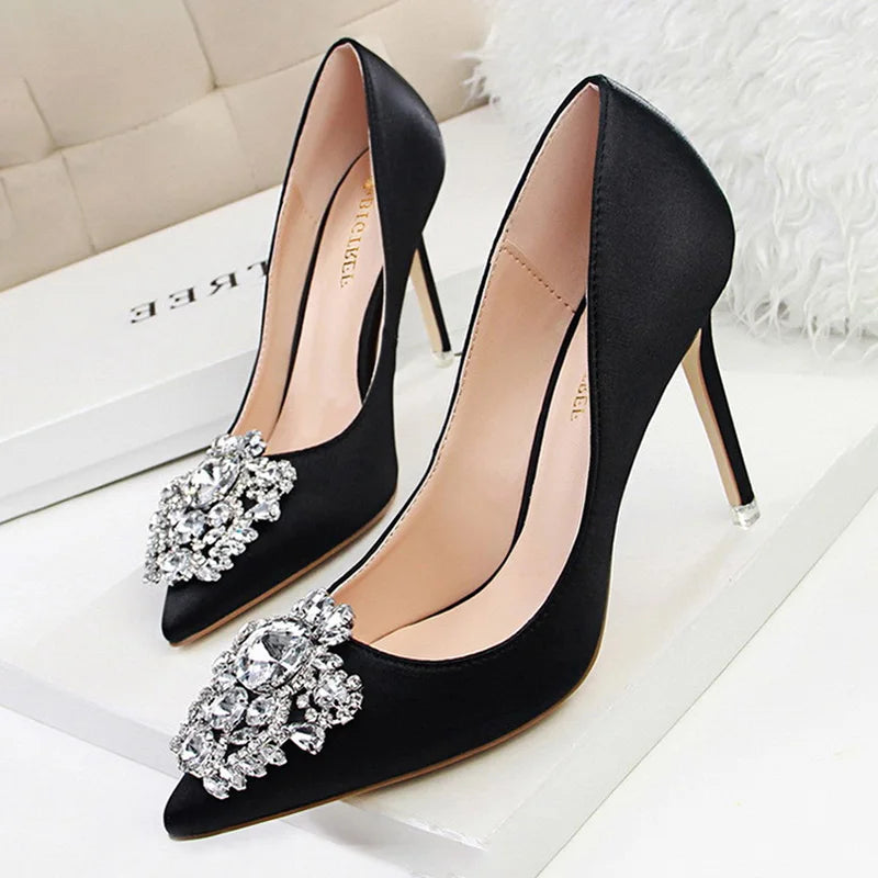 Rhinestone Women Pumps Stiletto Women Shoes Sexy High Heel