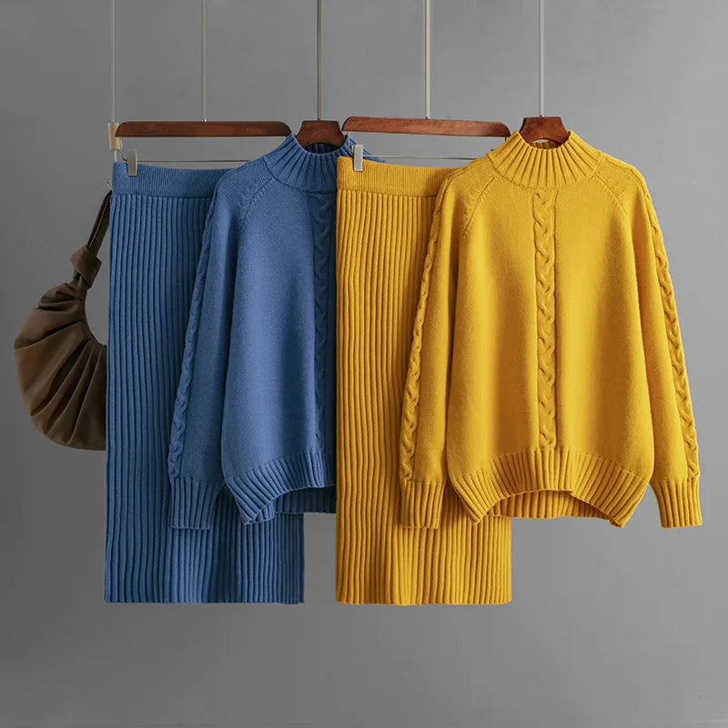 Women's Two-Piece Winter Set Knit Sweater & Pants