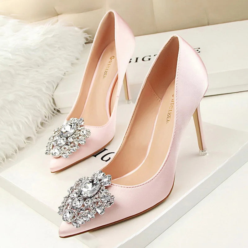 Rhinestone Women Pumps Stiletto Women Shoes Sexy High Heel