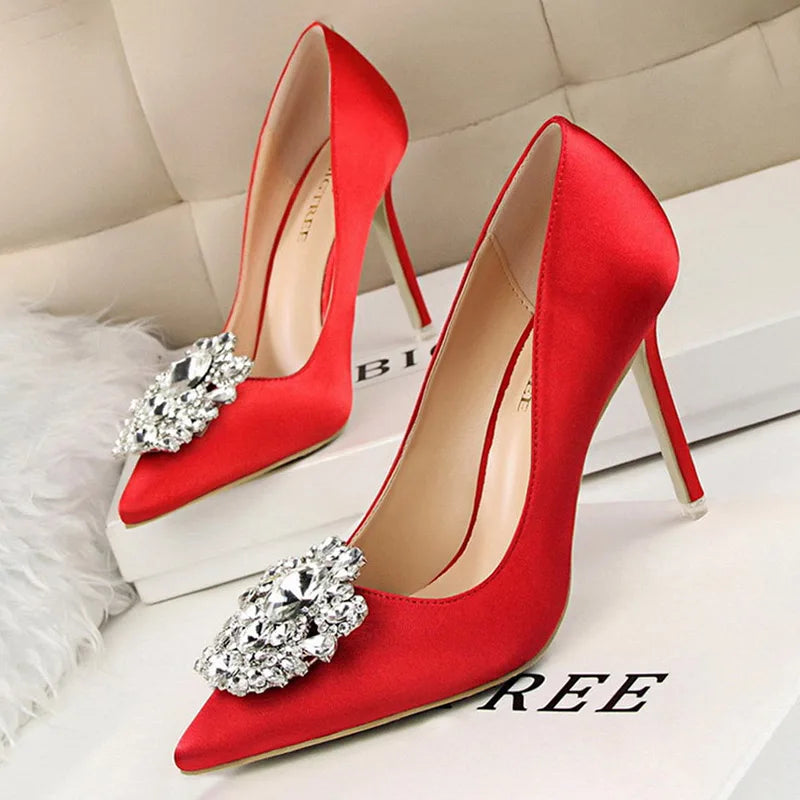 Rhinestone Women Pumps Stiletto Women Shoes Sexy High Heel