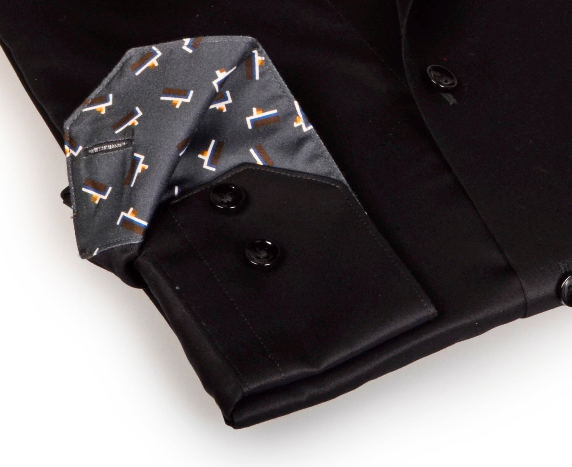 Michael Button-Up Shirt With Contrast Details // Black // Contemporary Fit (Regular)