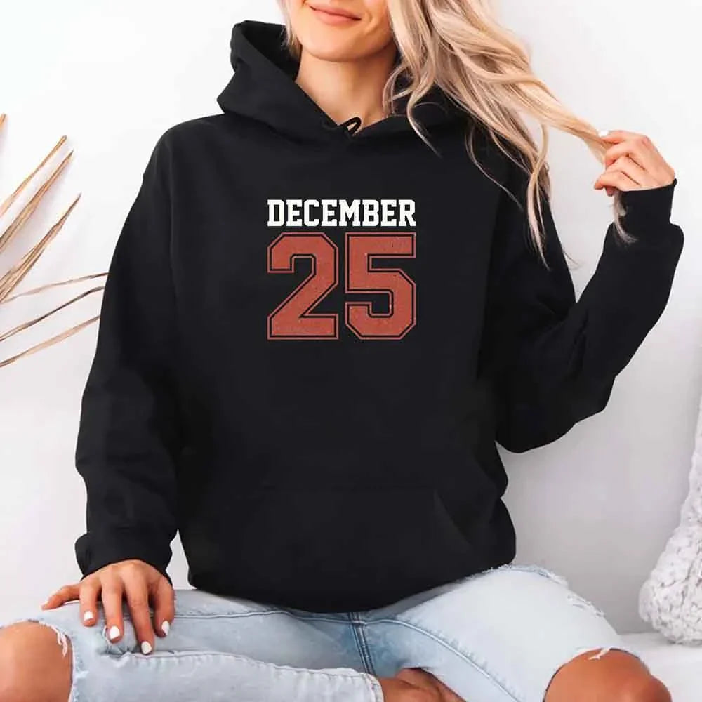 Retro Christmas Hoodie DECEMBER 25 โ Festive Holiday Wear