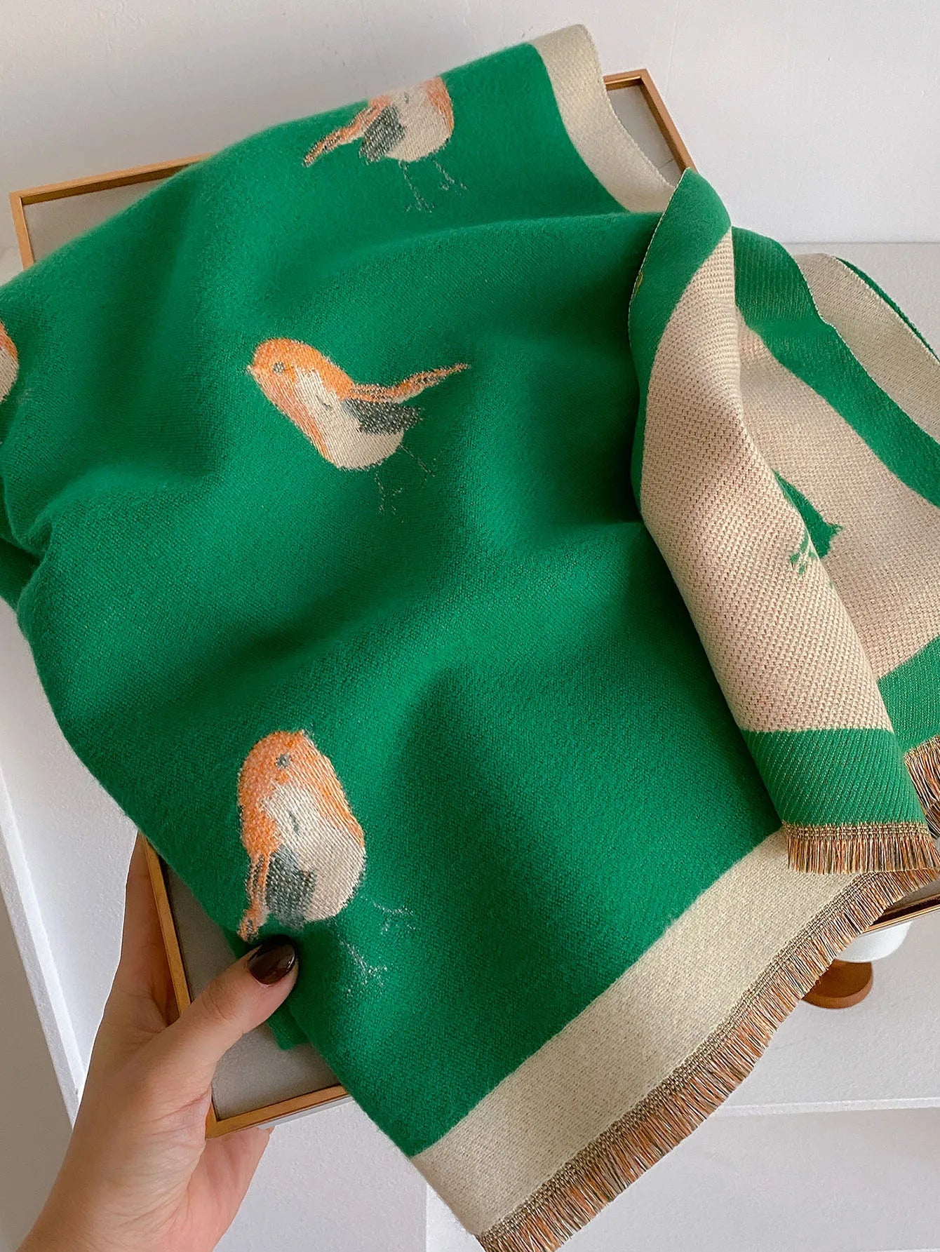Thick Cashmere Blanket Scarf Women Warm Pashmina Shawl Winter Wraps