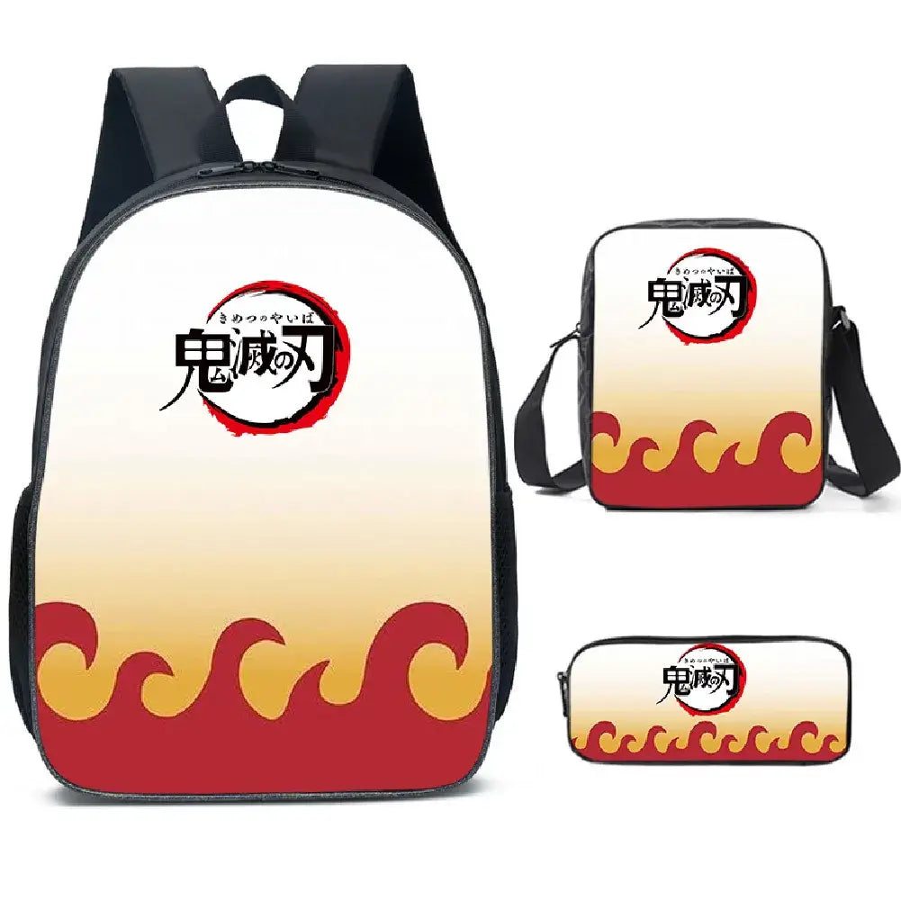 Demon Slayer Backpack: Nezuko 3-Piece Schoolbag Set