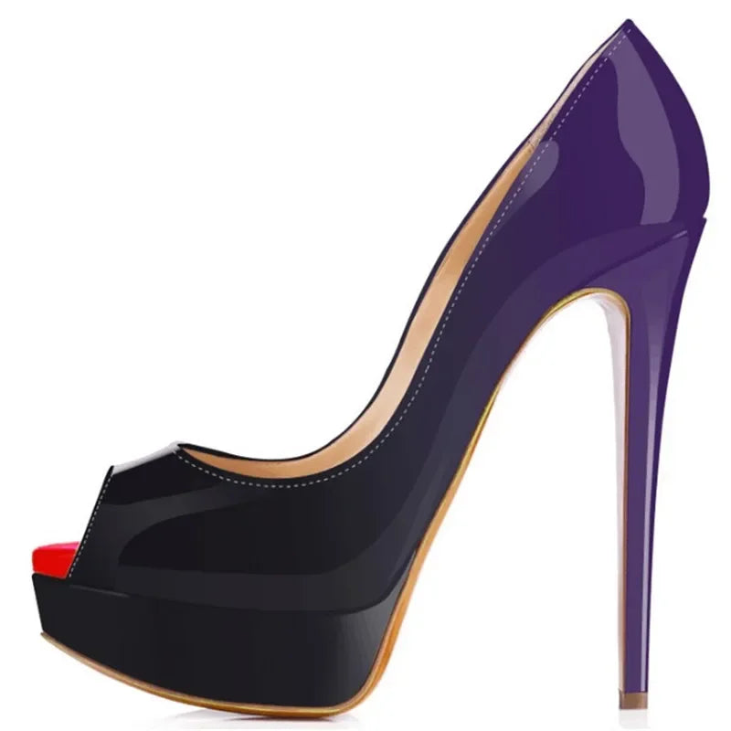 Women Pumps Elegant Platform Peep Toe Shoes