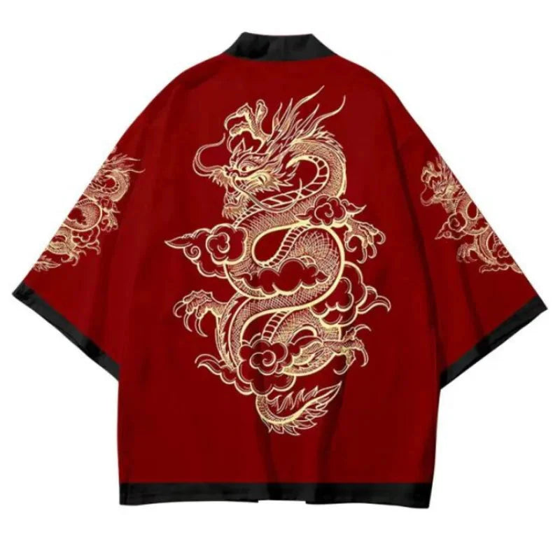 ๐ Summer Japanese Style Anime Dragon Print Haori Yukata