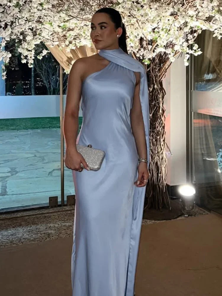 Backless Lace-Up Maxi Dress | Ribbon Sleeveless Evening Gown - Femstylo