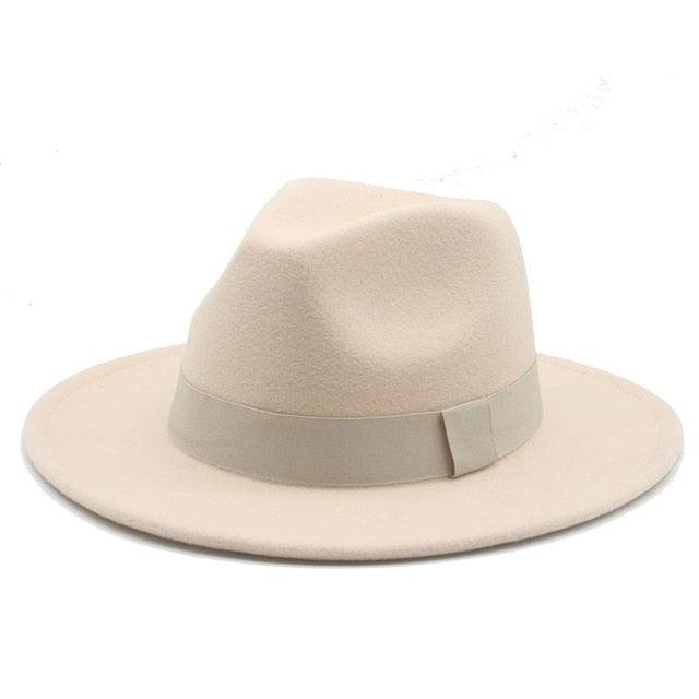Fashionable Fedora Hats Women Wide Brim Dress Caps Women's Fedora Hats Elegant Wide Brim Fedora Hat Wedding Men Hat Warm Retro Style Belt 56-58cm