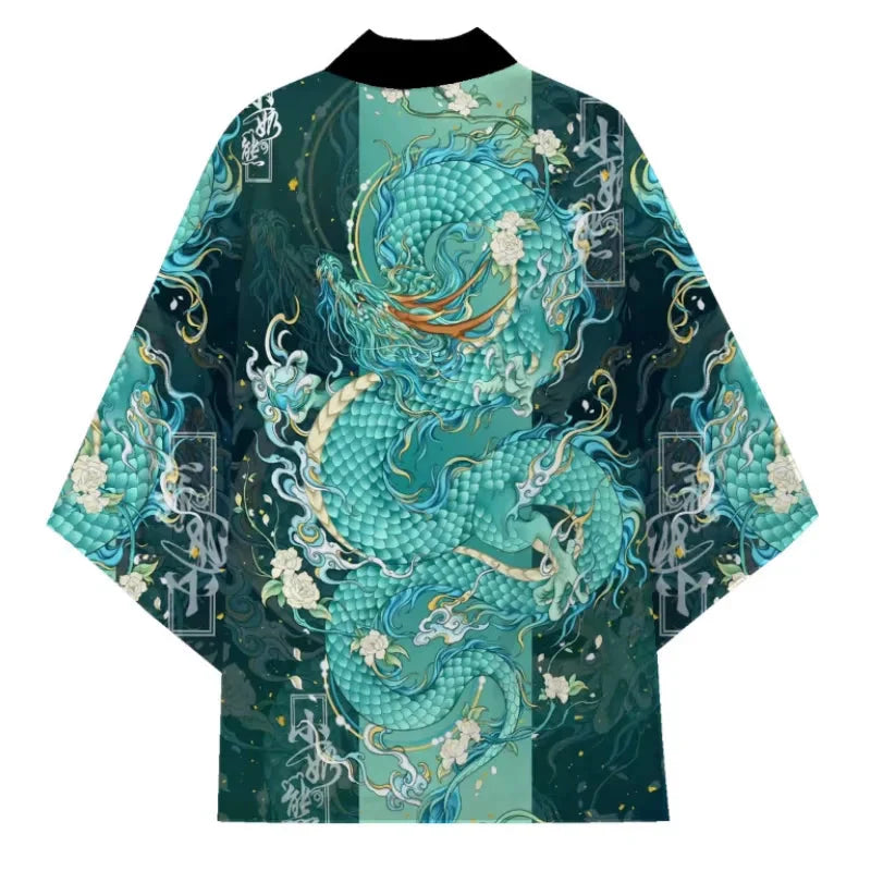 ๐ Summer Japanese Style Anime Dragon Print Haori Yukata