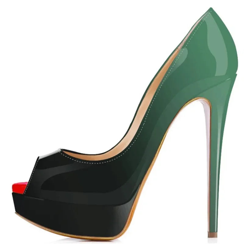 Women Pumps Elegant Platform Peep Toe Shoes