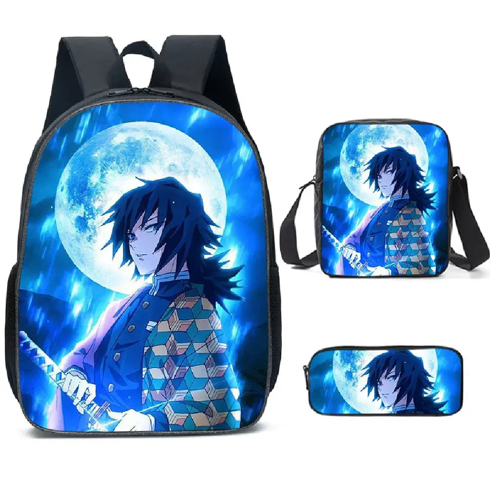 Demon Slayer Backpack: Nezuko 3-Piece Schoolbag Set