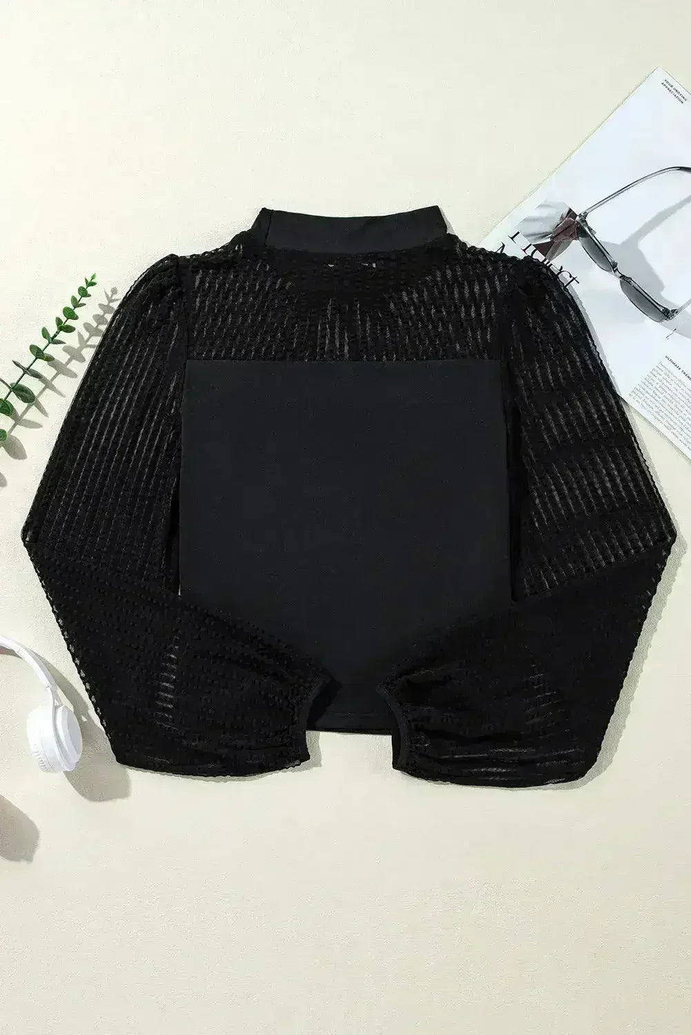 Mock Neck Long Sleeve Blouse - Stylish & Trendy Blouse