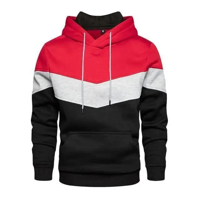 Autumn Casual Hoodie Male Thick Hoodies Hip Hop Streetwear Hooded Pullover Men Clothing Hoodies for Men Pullover Hip Hop Colors Block Pocket Mens Shirts Sport Tops Sweatshirts