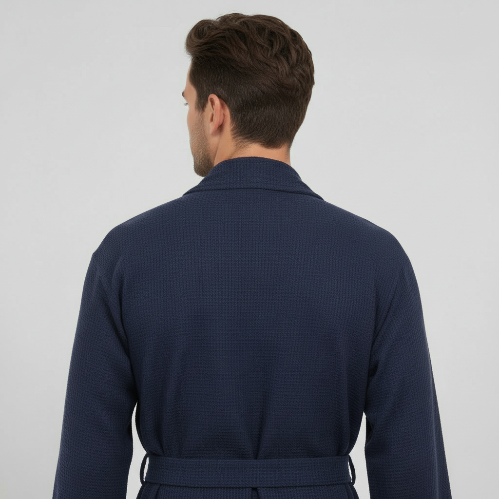 Waffle Spa Bathrobe for Men - Absorbent, Lightweight