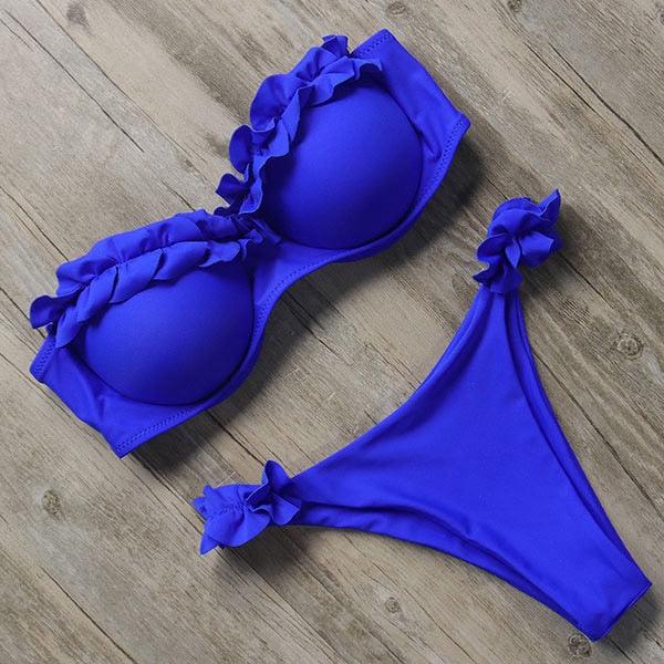 Bikini Swimwear Women Swimsuit Leopard Bikini Set Women's Halter Triangle Bikini Bottom Cheeky Two Piece Swimsuits Push Up Bathing Suit Female Summer Beach Wear