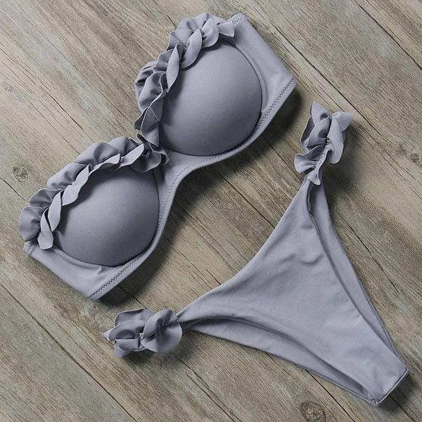 Bikini Swimwear Women Swimsuit Leopard Bikini Set Women's Halter Triangle Bikini Bottom Cheeky Two Piece Swimsuits Push Up Bathing Suit Female Summer Beach Wear