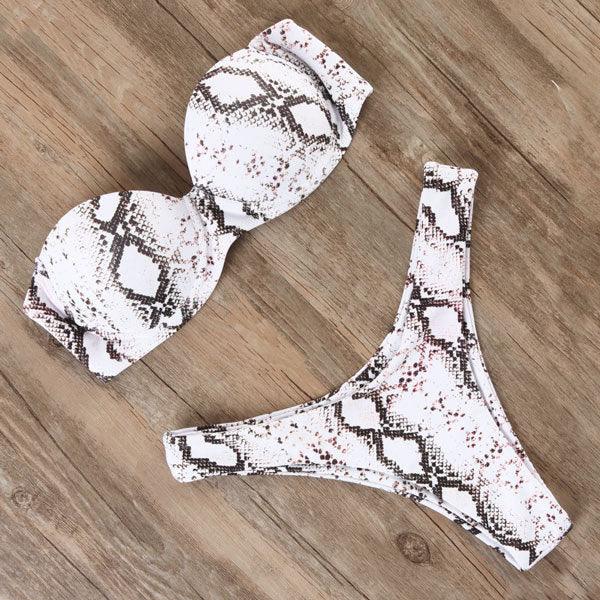 Bikini Swimwear Women Swimsuit Leopard Bikini Set Women's Halter Triangle Bikini Bottom Cheeky Two Piece Swimsuits Push Up Bathing Suit Female Summer Beach Wear
