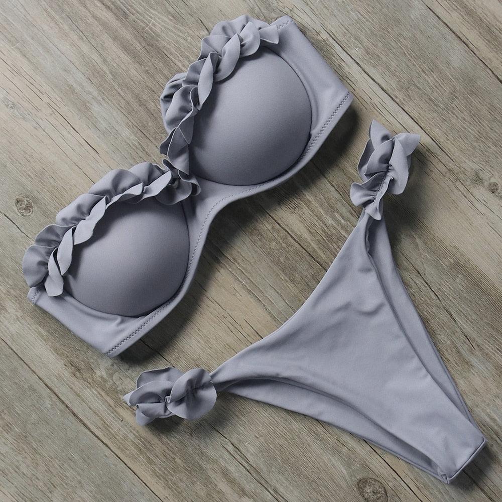 Bikini Swimwear Women Swimsuit Leopard Bikini Set Women's Halter Triangle Bikini Bottom Cheeky Two Piece Swimsuits Push Up Bathing Suit Female Summer Beach Wear