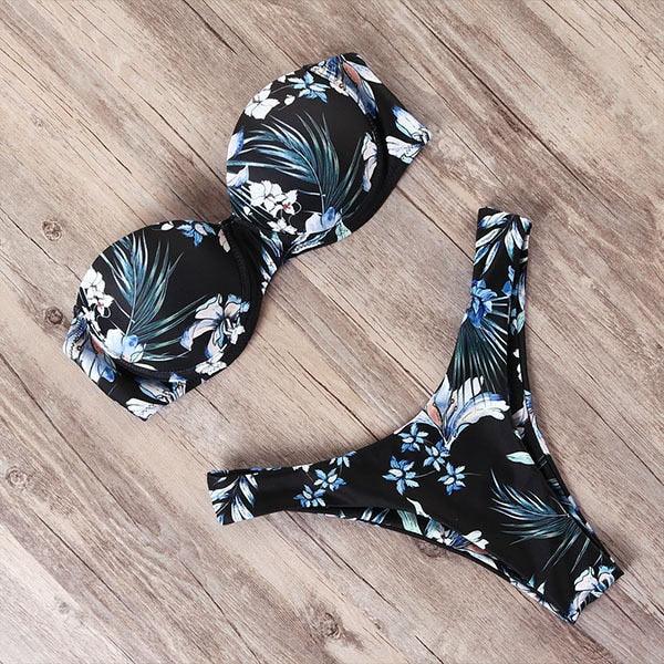 Bikini Swimwear Women Swimsuit Leopard Bikini Set Women's Halter Triangle Bikini Bottom Cheeky Two Piece Swimsuits Push Up Bathing Suit Female Summer Beach Wear