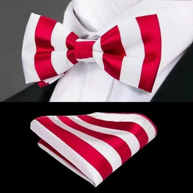 Classic Green Bow Ties Men Silk Butterfly Tie With Pocket Square And Cufflinks Set For Men Elegant Design Wedding Party Bowties Solid Color Gentleman Bow Tie And Pocket Square Cufflink Set