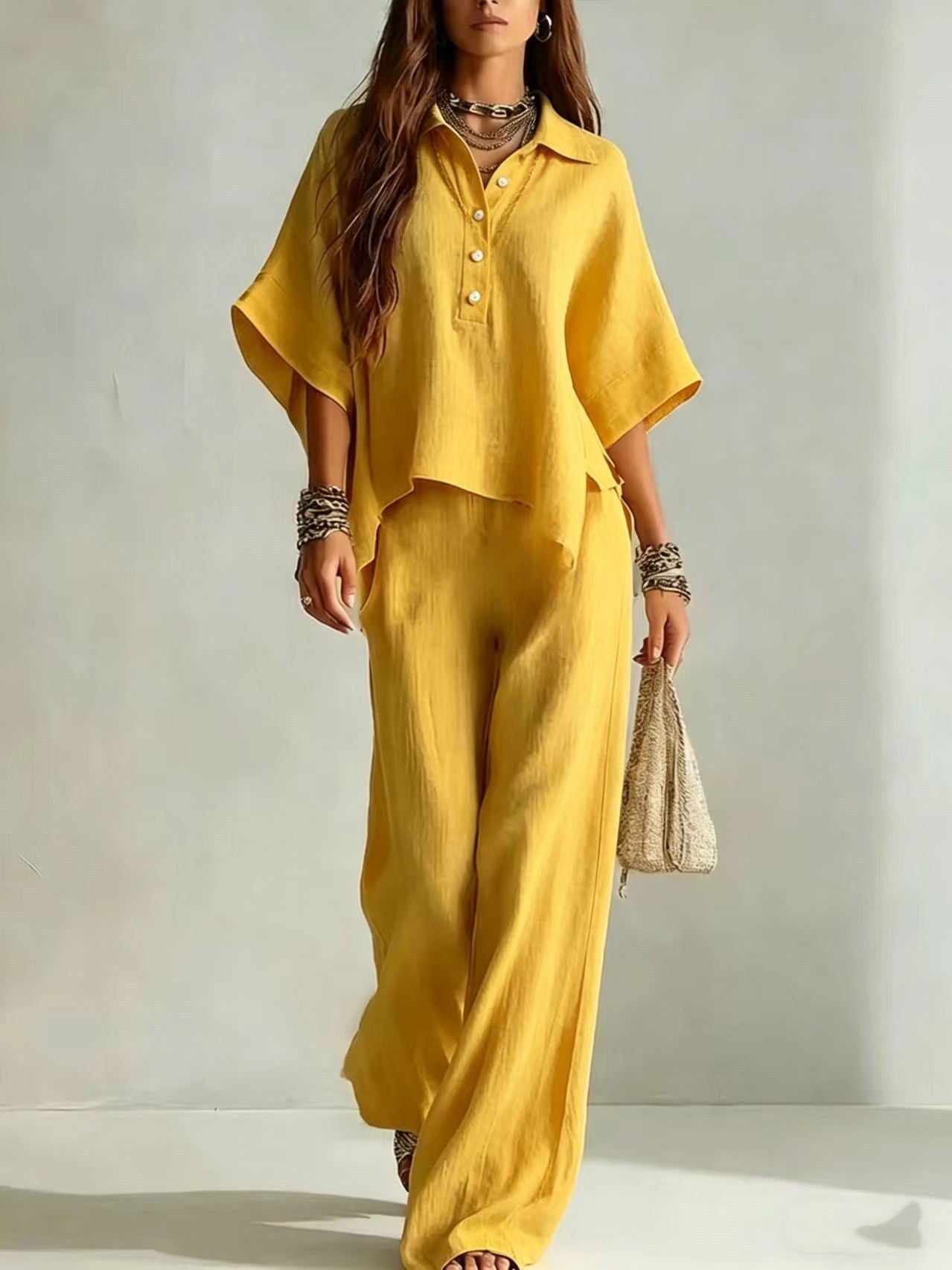 Women's Casual Sleeveless Top & Full-Length Pants Two-Piece Set