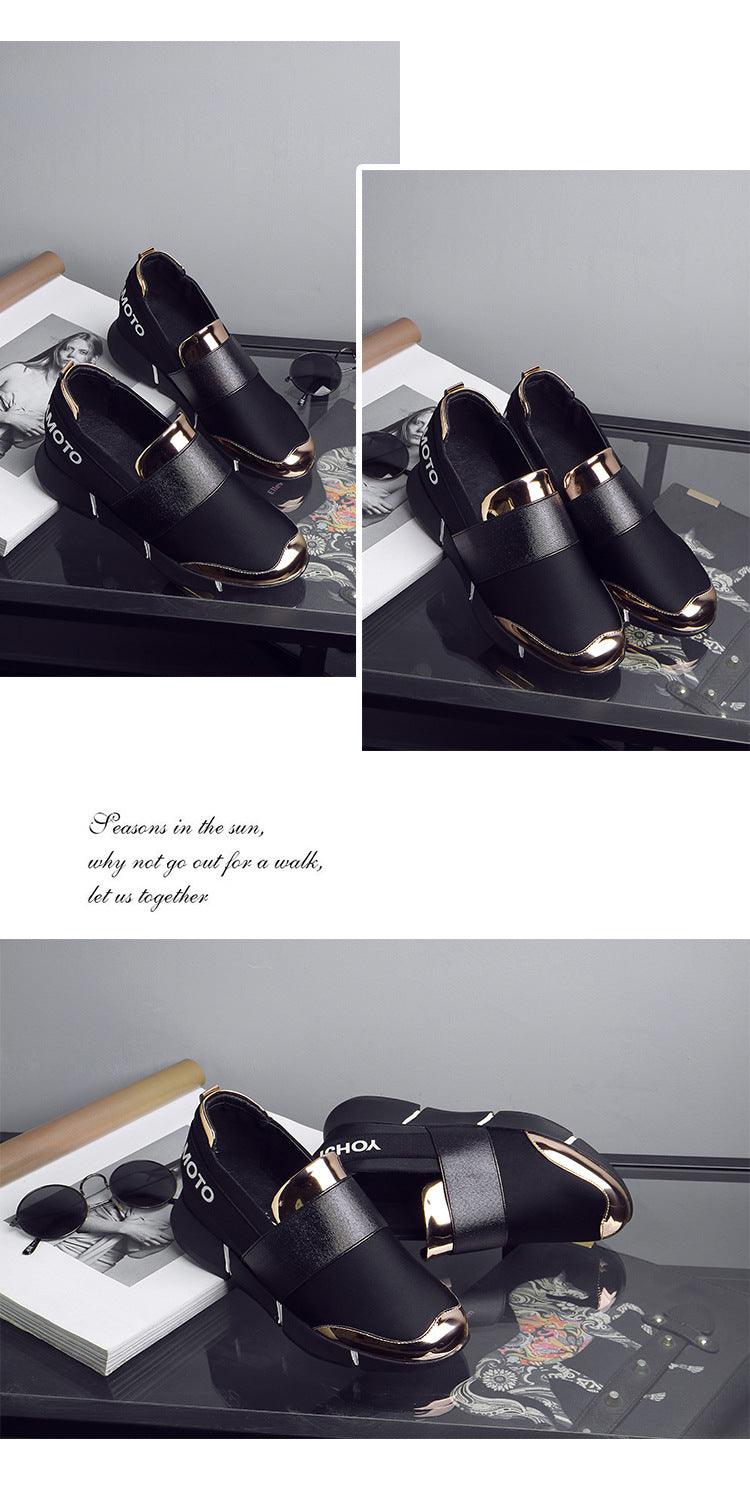 Elegant Black Women Slip-On Casual Thicken Sneakers Soft Soled Slip On Walking Shoes Lightweight Casual Running Sneakers Flats Casual Walking Espadrilles For Women
