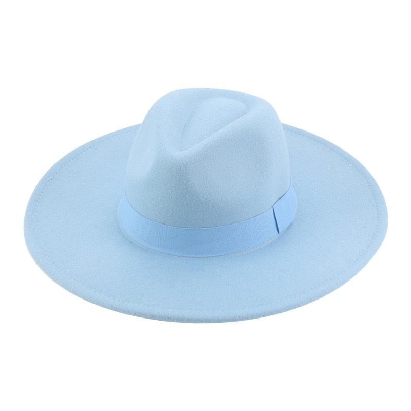 Fashionable Fedora Hats Women Wide Brim Dress Caps Women's Fedora Hats Elegant Wide Brim Fedora Hat Wedding Men Hat Warm Retro Style Belt 56-58cm