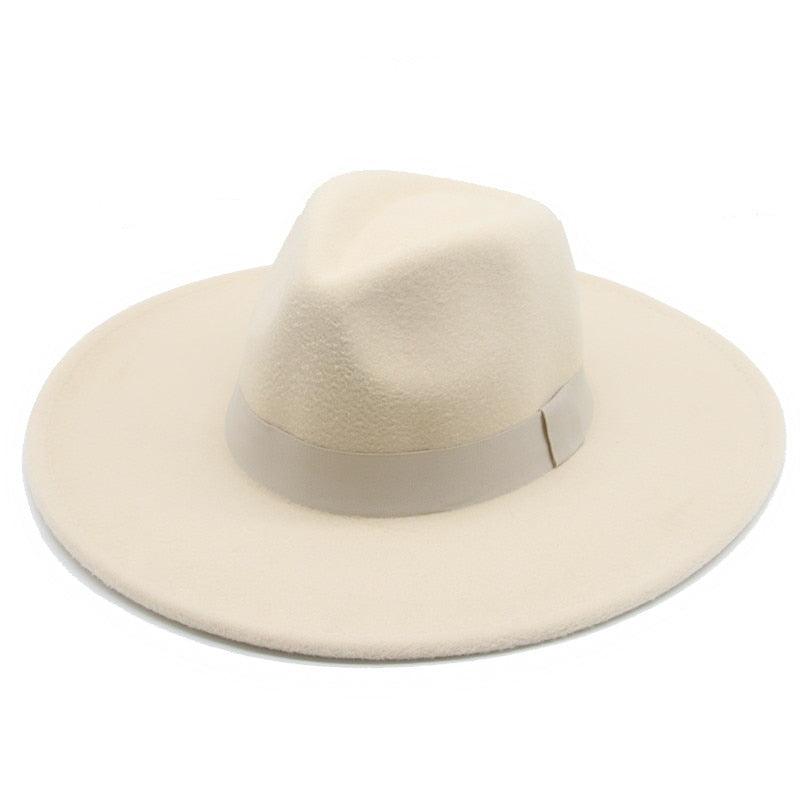 Fashionable Fedora Hats Women Wide Brim Dress Caps Women's Fedora Hats Elegant Wide Brim Fedora Hat Wedding Men Hat Warm Retro Style Belt 56-58cm