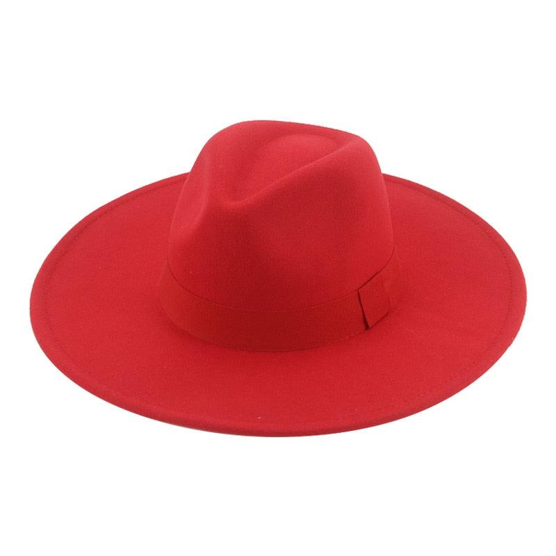Fashionable Fedora Hats Women Wide Brim Dress Caps Women's Fedora Hats Elegant Wide Brim Fedora Hat Wedding Men Hat Warm Retro Style Belt 56-58cm
