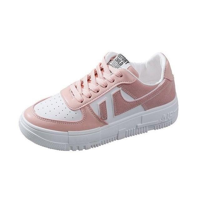 Flats Women's Sneakers Casual Breathable Female Lace Up Woman Comfort Walking Shoes White Women Breathable Sneakers Casual Sports Flat Low Top Sneaker Lace-up Classic Design