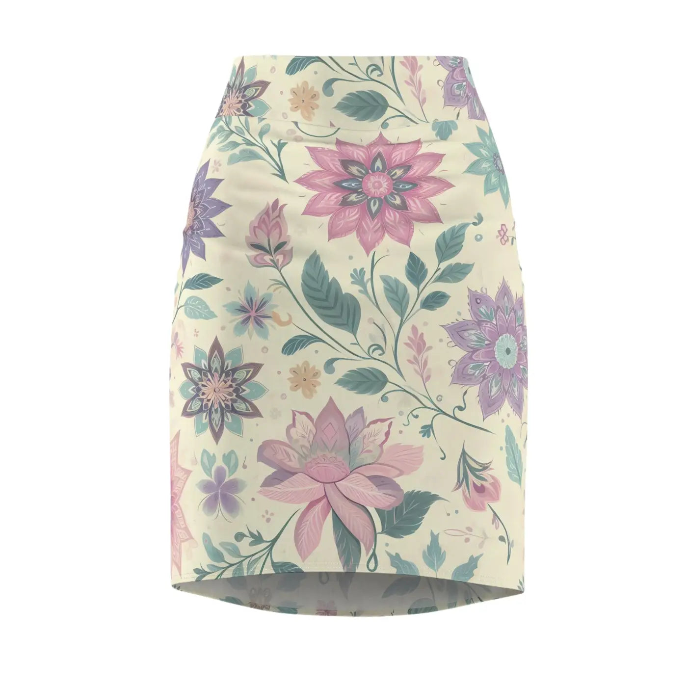 Elegant Spring Pencil Skirt - Vibrant Floral Print - DipaliZ