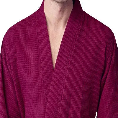 Waffle Spa Bathrobe for Men - Absorbent, Lightweight