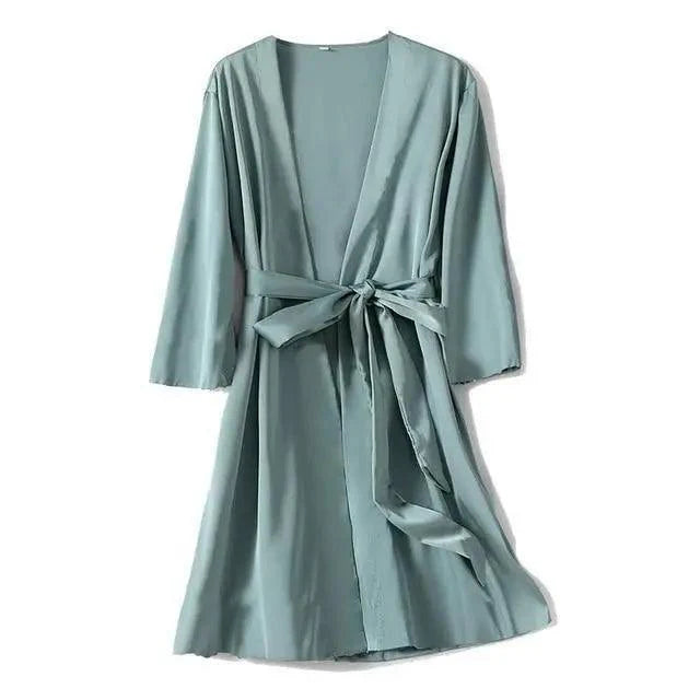 Ladies Fashion Red Soft Short Sleepwear For Women Trendy Women's Comfortable V Neck Bathrobe Bridesmaid Bride Party Robes
