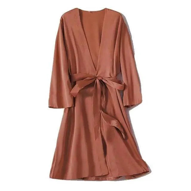 Ladies Fashion Red Soft Short Sleepwear For Women Trendy Women's Comfortable V Neck Bathrobe Bridesmaid Bride Party Robes