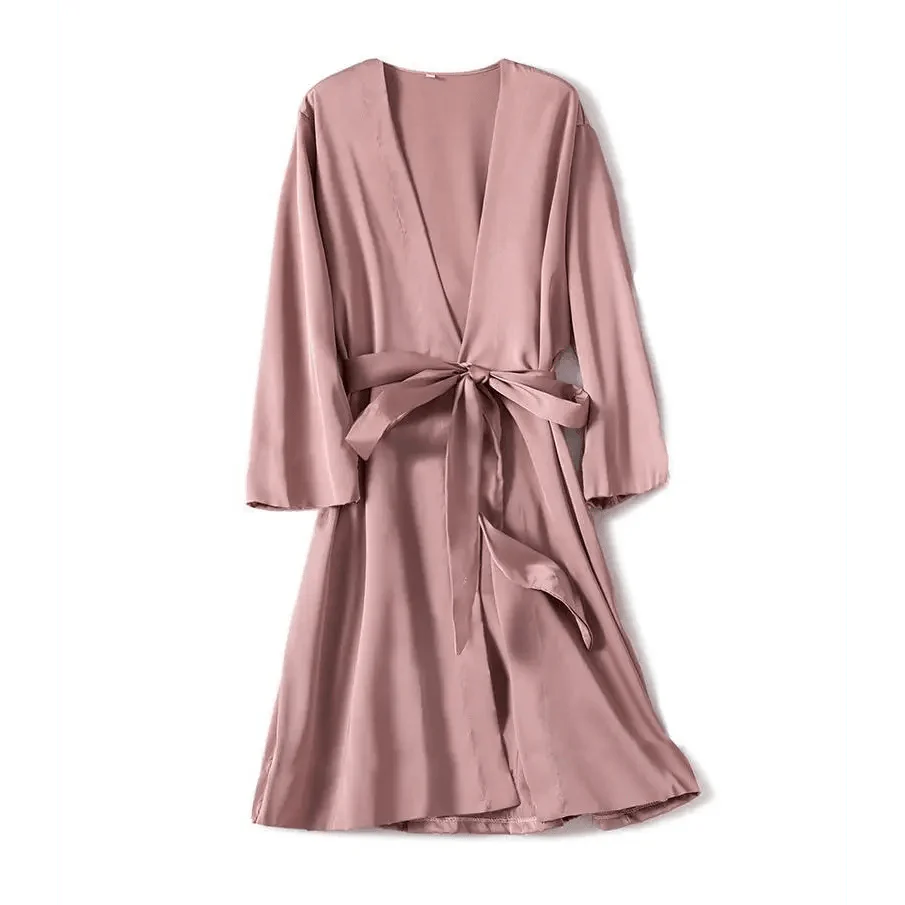 Ladies Fashion Red Soft Short Sleepwear For Women Trendy Women's Comfortable V Neck Bathrobe Bridesmaid Bride Party Robes