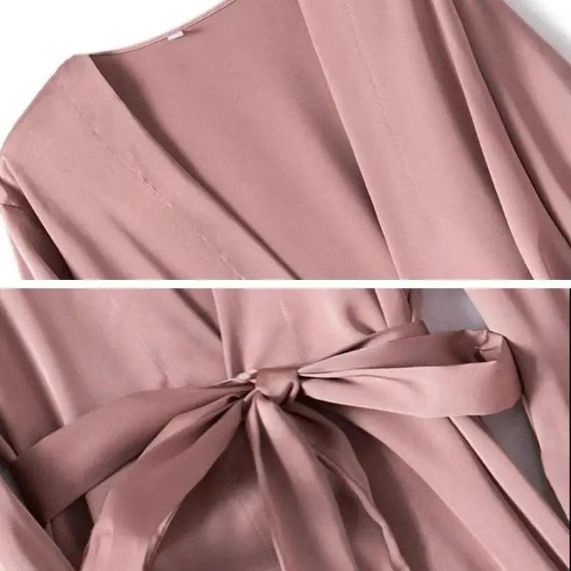 Ladies Fashion Red Soft Short Sleepwear For Women Trendy Women's Comfortable V Neck Bathrobe Bridesmaid Bride Party Robes