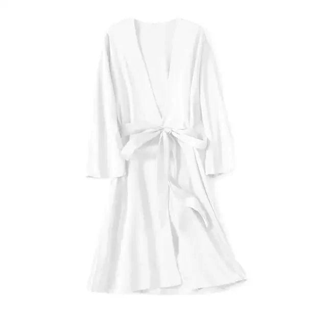 Ladies Fashion Red Soft Short Sleepwear For Women Trendy Women's Comfortable V Neck Bathrobe Bridesmaid Bride Party Robes