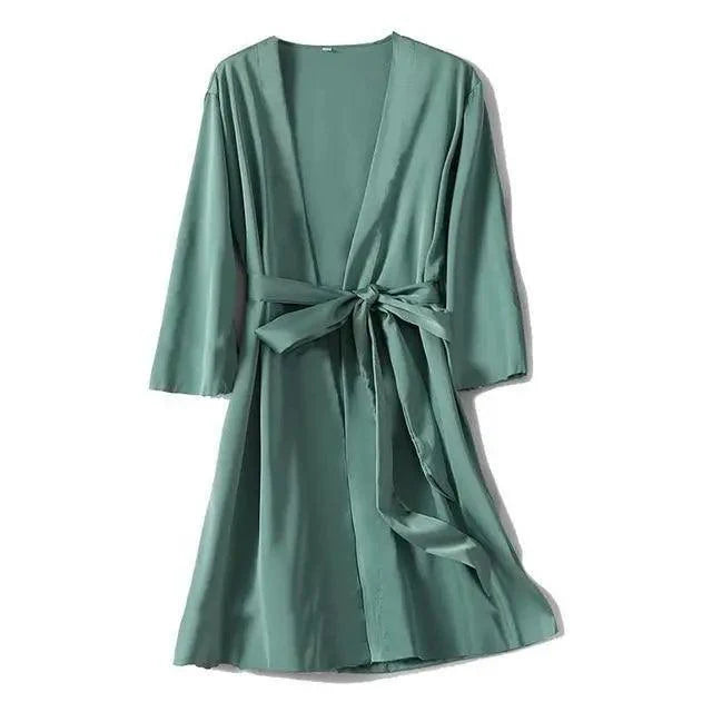 Ladies Fashion Red Soft Short Sleepwear For Women Trendy Women's Comfortable V Neck Bathrobe Bridesmaid Bride Party Robes