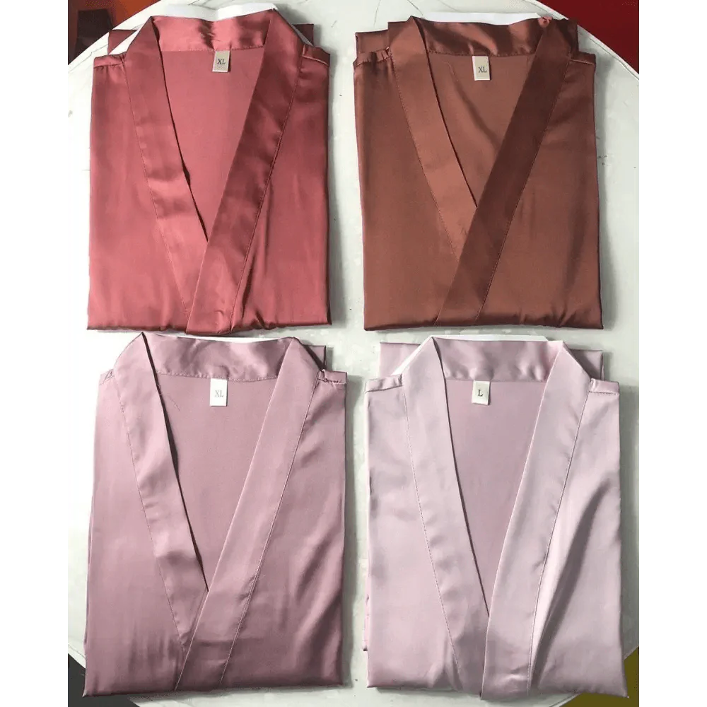 Ladies Fashion Red Soft Short Sleepwear For Women Trendy Women's Comfortable V Neck Bathrobe Bridesmaid Bride Party Robes