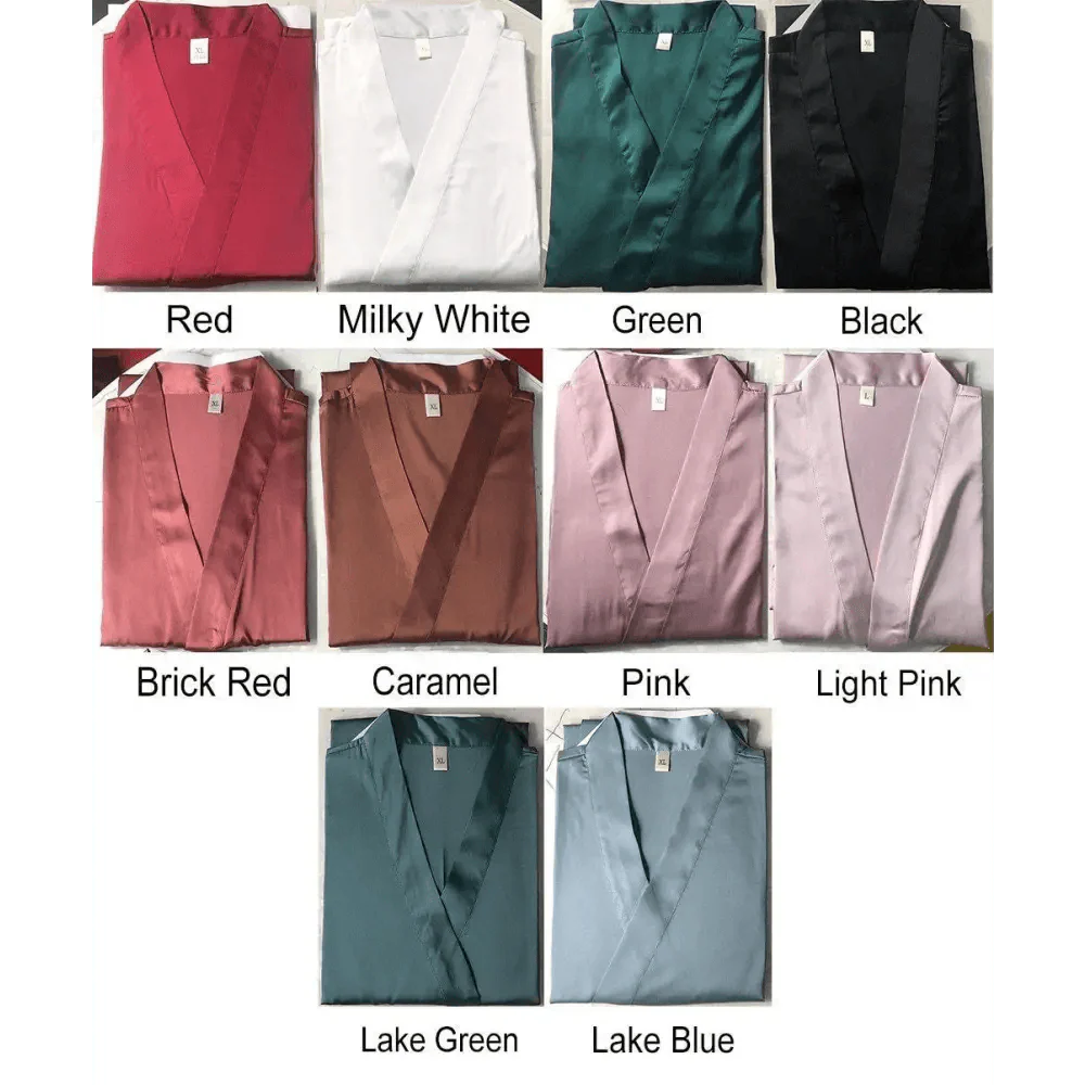 Ladies Fashion Red Soft Short Sleepwear For Women Trendy Women's Comfortable V Neck Bathrobe Bridesmaid Bride Party Robes