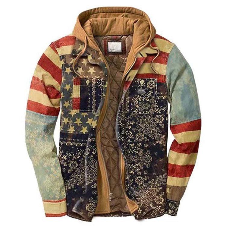 Men's Autumn Winter Jacket Plaid Hooded Long Sleeve Basic Casual Shirt Jackets Men's Long Sleeve Soft Warm Jacket With Hood Hooded Shirt Jacket Soft Long Sleeve Outdoor Clothes For Men